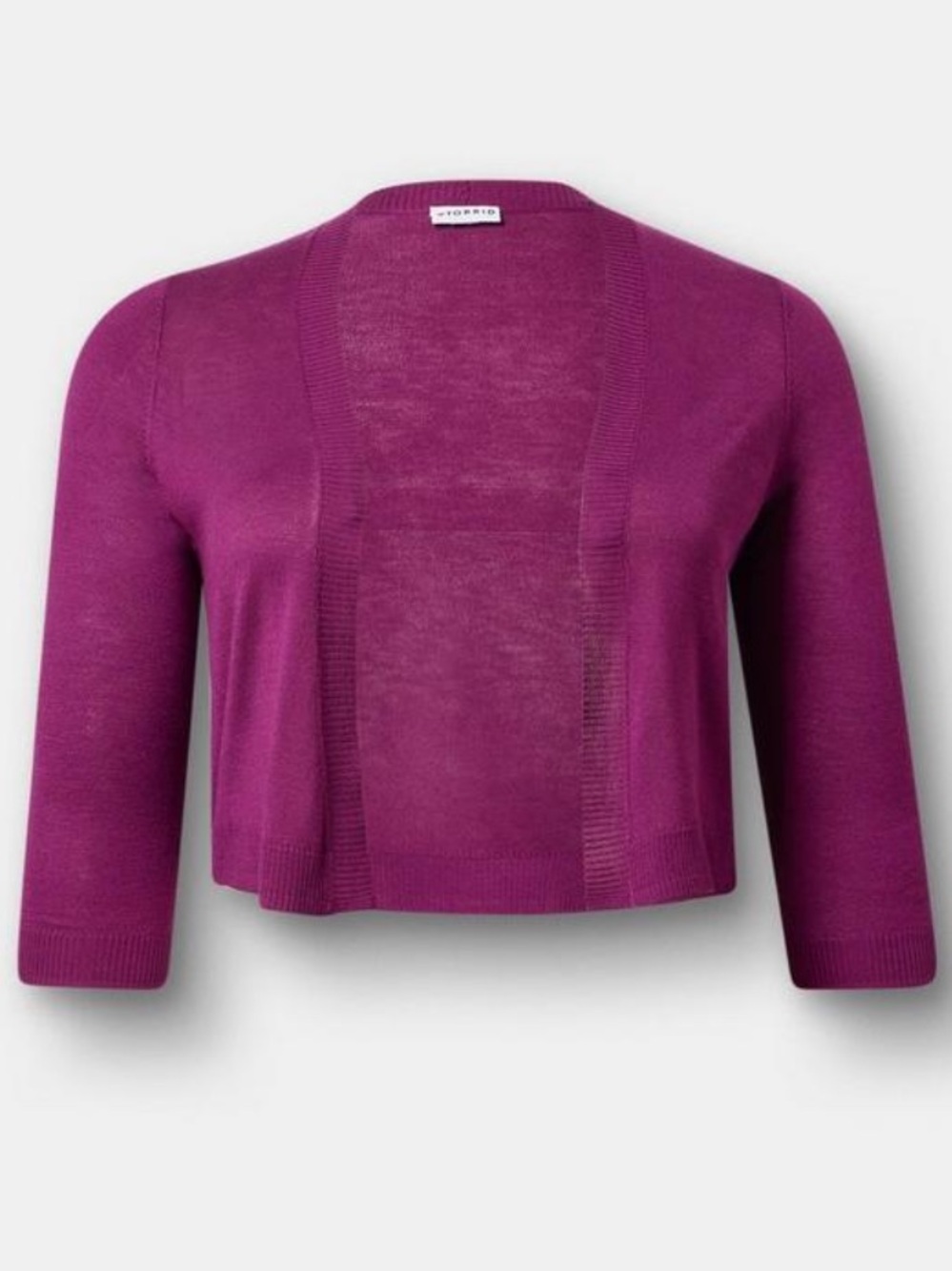 Torrid Cropped Open Front Cardigan – Size 00 (US 10) – Plum Caspia – NWT
